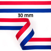 Rood wit blauw lint | 30 mm | per meter Lint RWBLINT - 30MM - PM